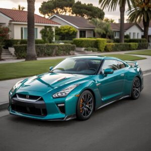 Blue Nissan GTR parked on street – Nissan Certified Collision Repair – Friendly Collision Blue Nissan GTR parked on street - Nissan Certified Collision Repair - Friendly Collision